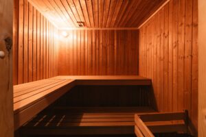 sauna fińska wewnątrz